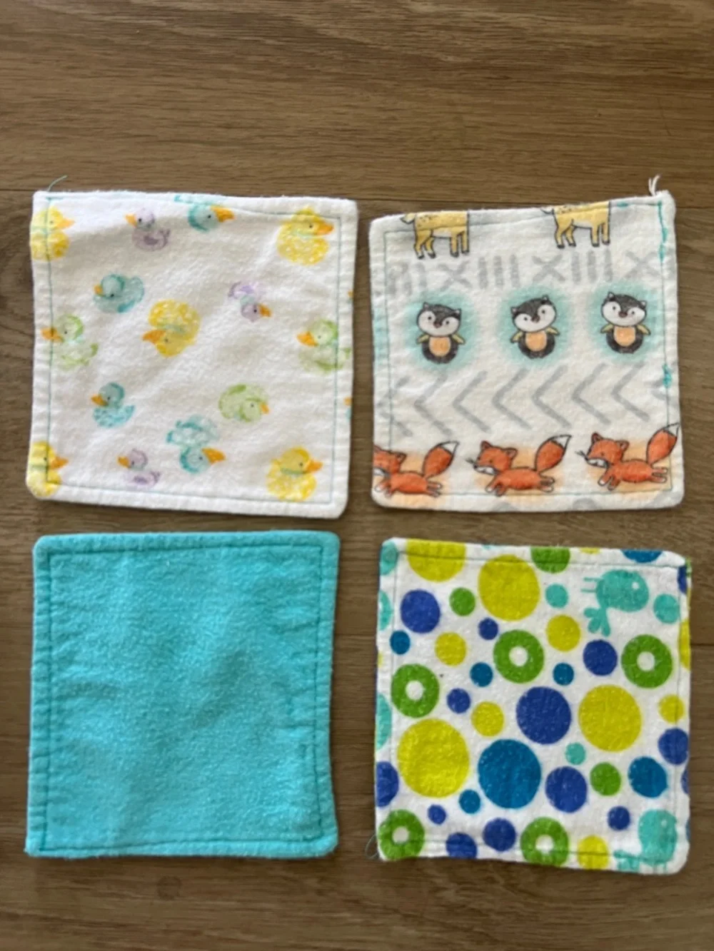 Reusable Cotton Flannel Baby Cloth Wipes Assorted Set of 10